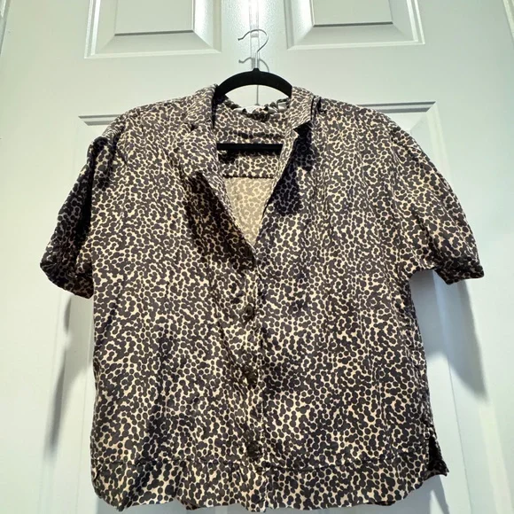& Other Stories Leopard Print Blouse - Picture 10 of 12